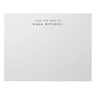 Modern From The Desk Of Monogram Grey Stationery Notepad