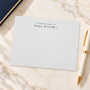 Modern From The Desk Of Monogram Grey Stationery Notepad