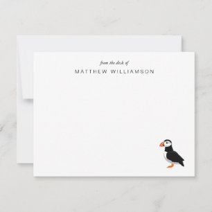 Modern From The Desk of Puffin Bird  Card