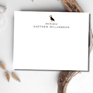 Modern From The Desk of Puffin Bird  Note Card