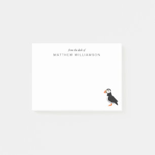 Modern From The Desk of Puffin Bird Post-it Notes