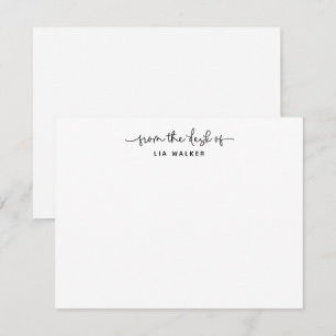 Modern From The Desk of Script Personalized Card