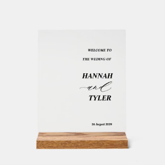 Modern Frosted Acrylic Wedding Welcome Sign