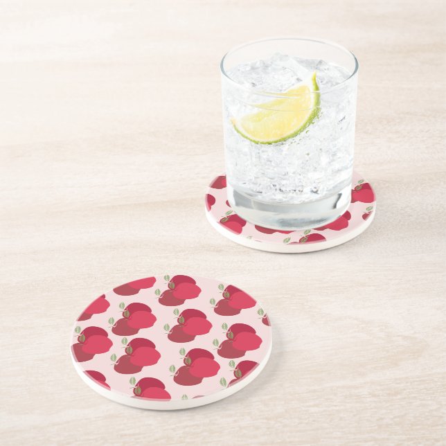Modern Fruit-Inspired Apple Sandstone Coaster (Side)