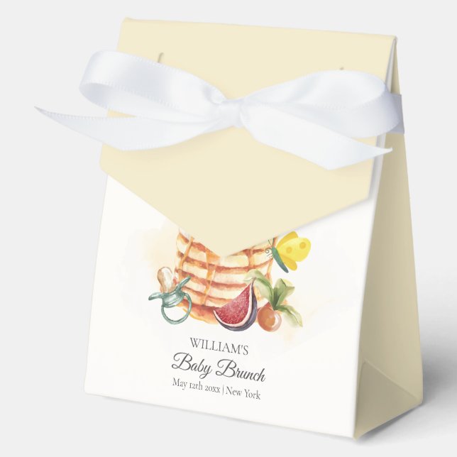 Modern Fruit Pancake Pacifier Brunch Baby Shower  Favor Box (Front)
