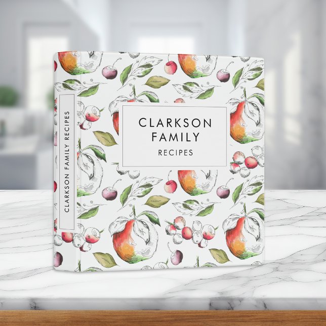 Modern Fruit Pattern Family Recipe Book Binder (Creator Uploaded)