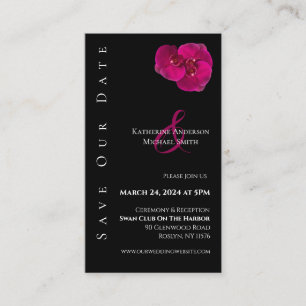 Modern Fuchsia Orchids Wedding-Save the Date- Business Card