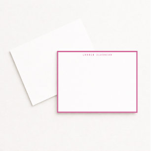 Modern Fuchsia Pink Border Note Card