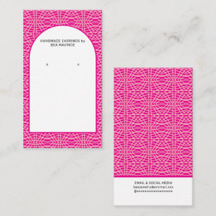 Modern Fuchsia Pink Earring Display Holder Card
