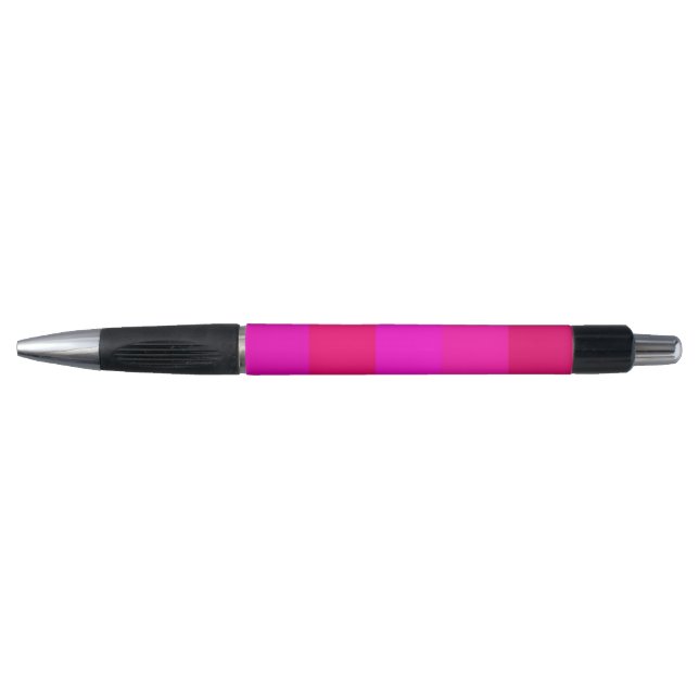 Modern Fuchsia, Raspberry Red, Deep Pink Stripes Pen (Front)