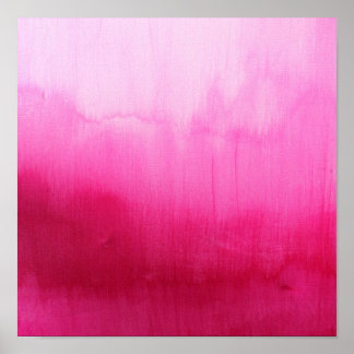 Modern fuchsia watercolor paint brushtrokes poster