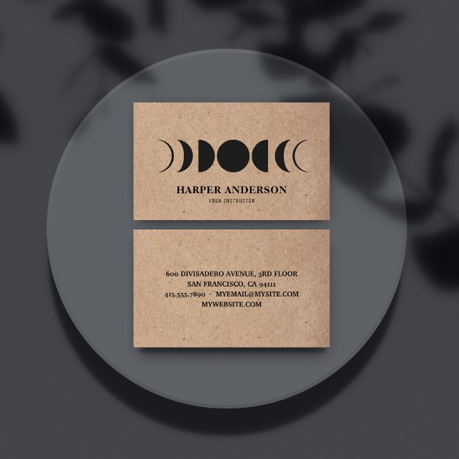 Modern Full Moon Yoga Instructor Professional  Business Card (Creator Uploaded)
