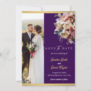 Modern Full Photo Double-Sided Save The Date Card
