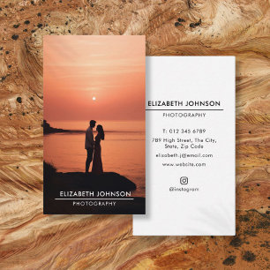 Modern Full Photo Photography Minimalist Business Card