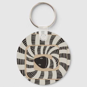 Modern Fun Abstract Striped Snake Snake Lovers Keychain