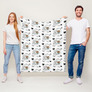 Modern Fun Birthday Grandson Typography Photo Fleece Blanket