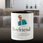 Modern Fun Boyfriend Definition Photo Two-Tone Coffee Mug<br><div class="desc">Personalize the photo and text for your boyfriend to create a unique gift. A perfect way to show him how amazing he is every day. Designed by Thisisnotme©</div>