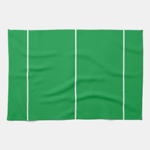 Modern Fun Bright Kelly Green Slim White Stripes Kitchen Towel