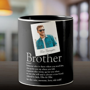 Modern Fun Brother Definition Photo Two-Tone Coffee Mug