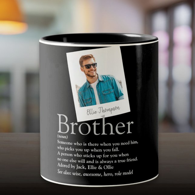 Modern Fun Brother Definition Photo Two-Tone Coffee Mug (Modern Fun Brother Definition Photo Two-Tone Coffee Mug)