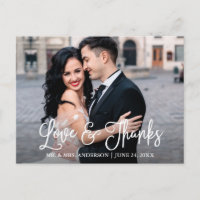 Modern Fun Calligraphy Love and Thanks Wedding 