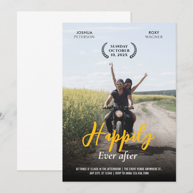 Modern Fun Casual Wedding  Invitation (Front/Back)