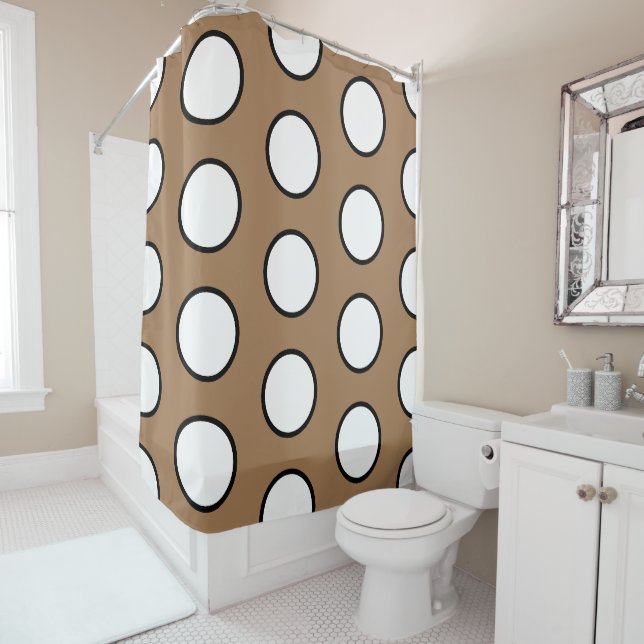 Modern fun Chic Mocha Brown Bold White Dots (In Situ)