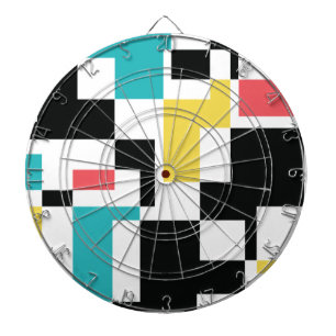 Modern, fun, colorful geometric graphic design dartboard