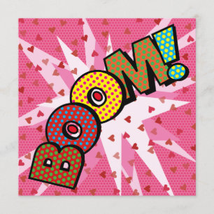 Modern Fun Colourful BOOM Comic Book Invitation