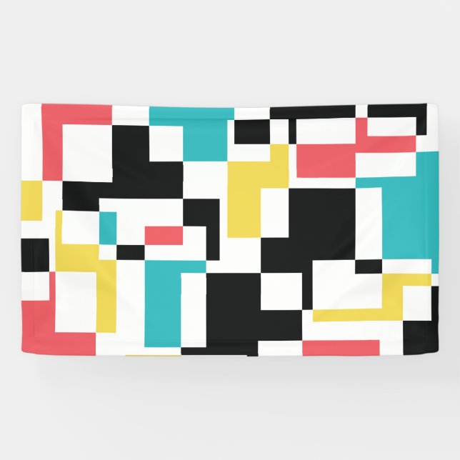 Modern, fun, colourful geometric graphic design banner (Horizontal)