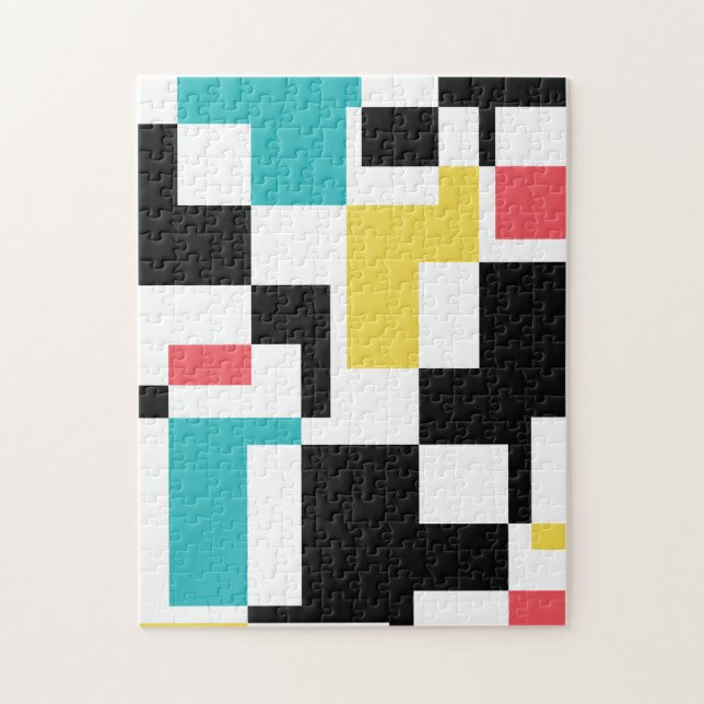 Modern, fun, colourful geometric graphic design jigsaw puzzle (Vertical)