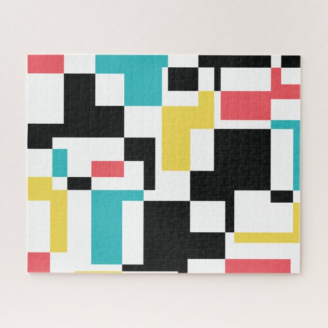 Modern, fun, colourful geometric graphic design jigsaw puzzle (Horizontal)