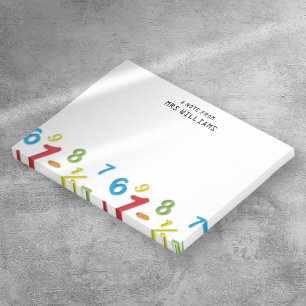 Modern Fun Colourful Numbers Math Post-it Notes