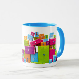Modern fun colourful presents Christmas Mug