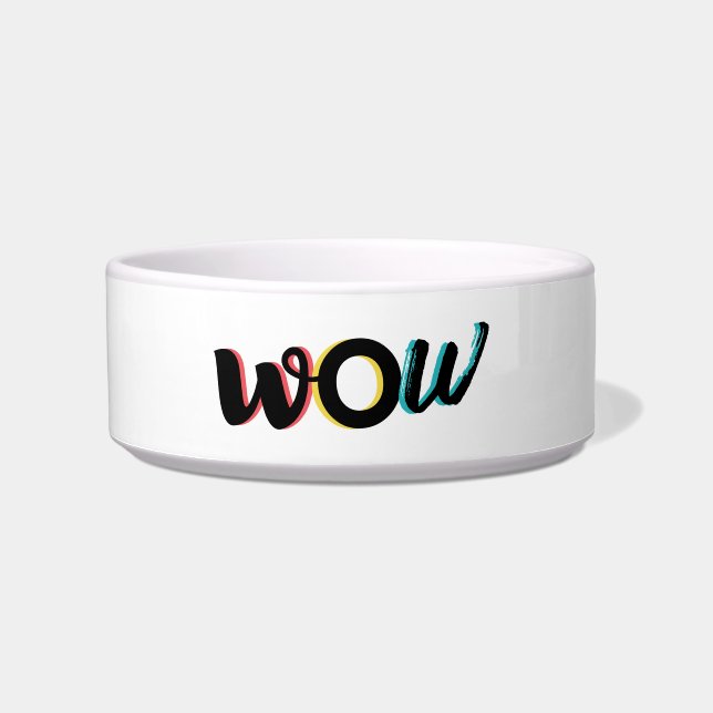 Modern, fun, colourful typography design of Wow Bowl (Front)