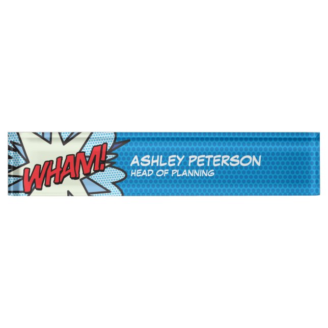 Modern Fun Comic Book Pop Art Flash WHAM Nameplate (Front)