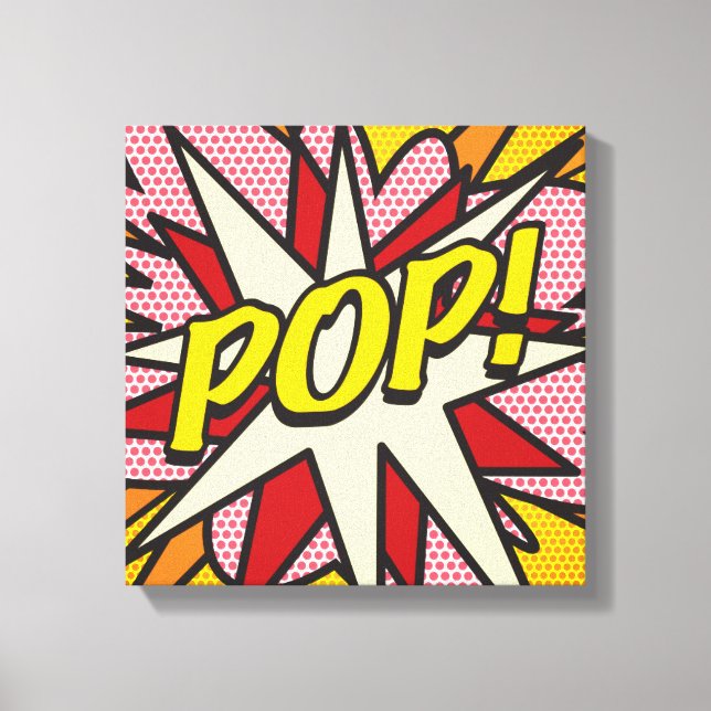 Modern Fun Comic Book POP Typographic Canvas Print (Front)