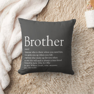 Modern Fun Cool Best Brother Ever Definition  Throw Pillow