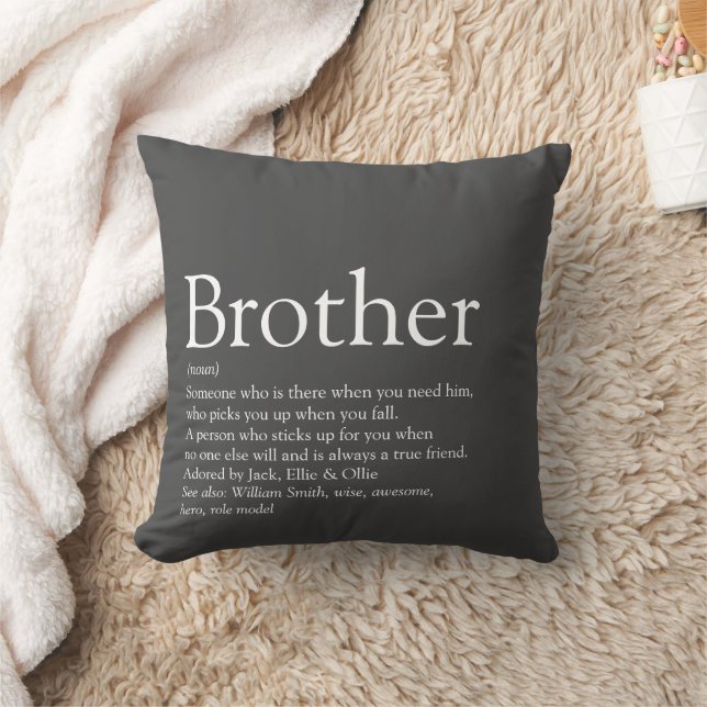 Modern Fun Cool Best Brother Ever Definition  Throw Pillow (Blanket)