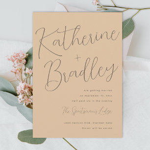 Modern fun couples names custom colours wedding invitation