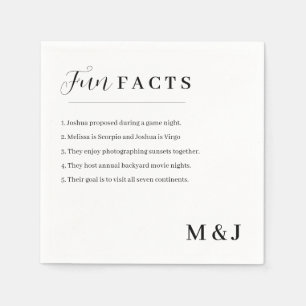 Modern Fun Fact Wedding Napkin
