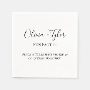 Modern Fun Fact Wedding Reception Cocktail Napkin