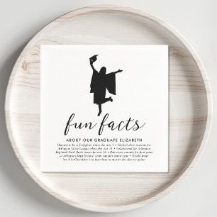 Modern Fun Facts Graduation Party Napkin