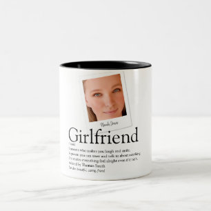 Modern Fun Girlfriend Definition Photo Two-Tone Coffee Mug