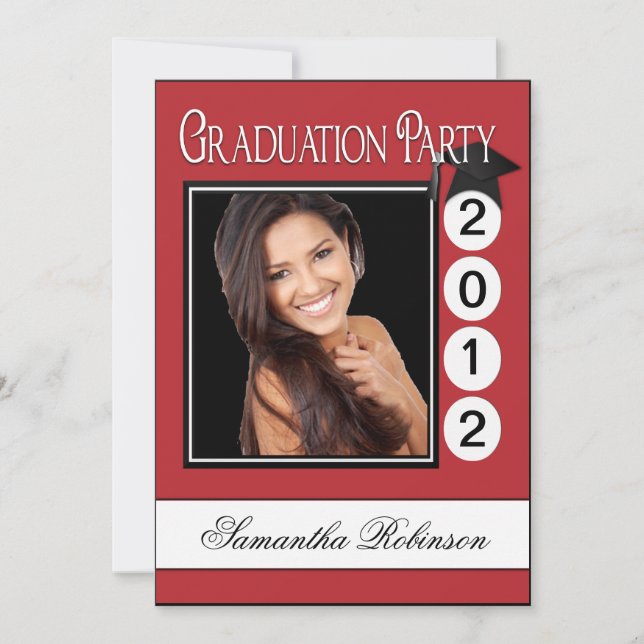 Modern Fun Graduation Party Custom Photo Invitation (Front)