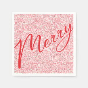 Modern Fun Hand Drawn Merry Christmas Holiday Napkin