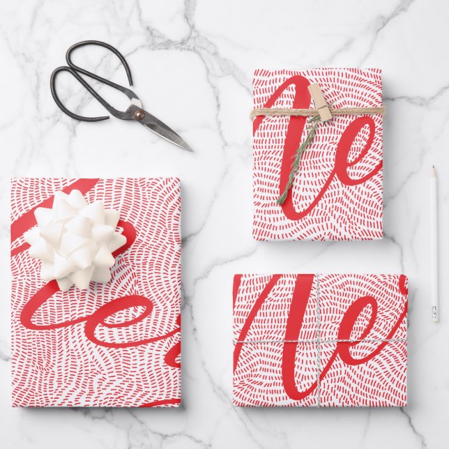 Modern Fun Hand Drawn Merry Christmas Holiday Wrapping Paper Sheet (Front)
