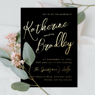 Modern fun handwriting couples names wedding gold