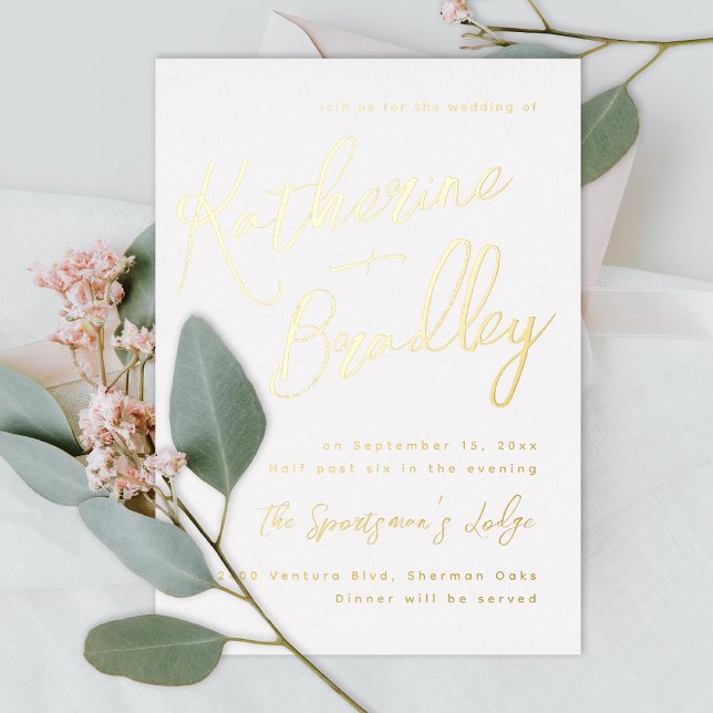 Modern fun handwriting couples names wedding gold (Creator Uploaded)