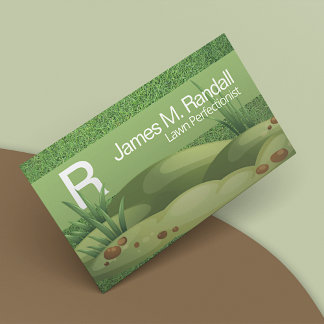 Modern Fun Lawn Care Garden Service Business Card